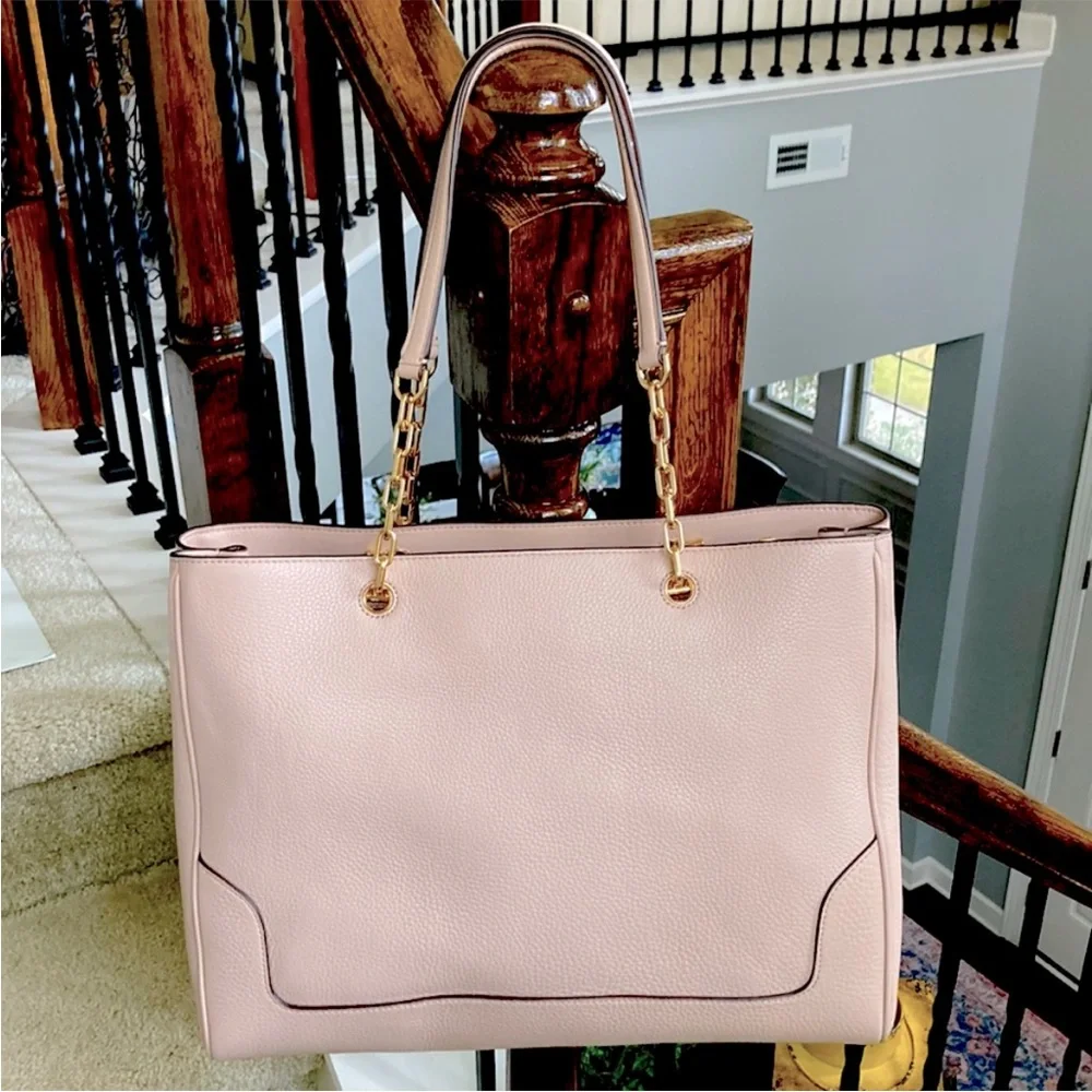 Tory Burch Marsden Pebbled Leather Tote in Light Oak - Picture 6 of 14